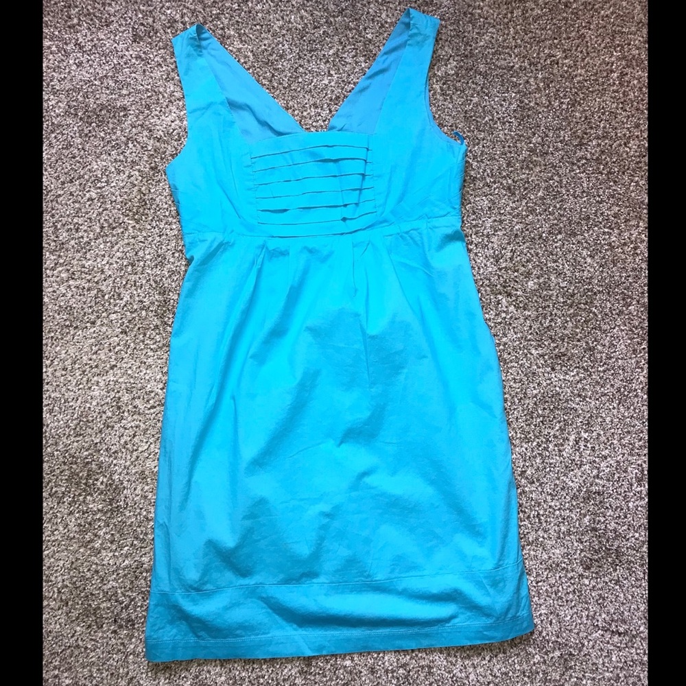 Alyn Paige blue dress